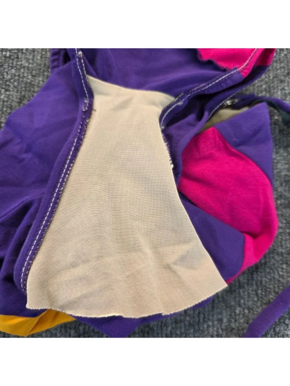 Vintage Sandcastle Colorblock One Piece Swimsuit 8 Purple Deadstock Beach Resort